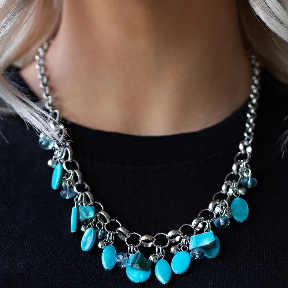 ❤️‍🔥5/$25❤️‍🔥 I Want To SEA The World Blue Necklace